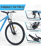 29 Inch Wheels 8 Speed Mountain Bike, for Men Women Boys and Girls, Front Suspension, Steel Frame