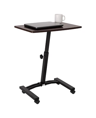 Seville Classics Mobile Laptop Desk Cart With Side Table