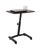 Seville Classics Mobile Laptop Desk Cart With Side Table