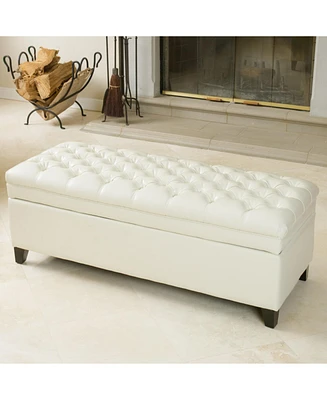 Elegant Juliana Ottoman with Ample Storage and Sophisticated Bonded Leather