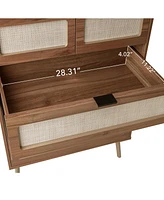 5 Drawer Dresser Modern Closet Dressers Chest of Drawers Storage Cabinet with Drawers Entryway Cabinet for Living Room, Brown