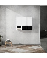12" Bathroom Side Cabinet,3-Soft Close Doors,Float Mounting Design,123(Kd-Packing)