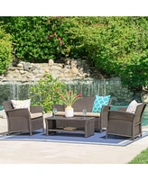 Versatile 4-Piece Patio Chat Set for Outdoor Gatherings