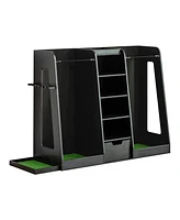 55" Wooden Golf Bag Organizer with Storage Drawers and Club Holders