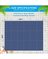 16x32ft Inground Pool Safety Cover, Mesh Triple Stitched, Blue