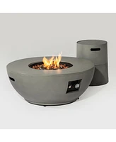 Steel Propane Fire Bowl Outdoor Round Propane Fire Pit with Tank Holder