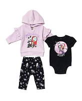 Disney Mickey Mouse Minnie Classics the Aristocats Winnie Pooh Fleece Pullover Hoodie Bodysuit and Pants 3 Piece Outfit Set