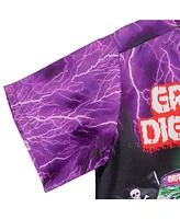 Monster Jam Grave Digger Hawaiian Button Down Dress Shirt