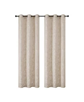 Kate Aurora 2 Piece Essence Floral Grommet Top Window Curtain Panels