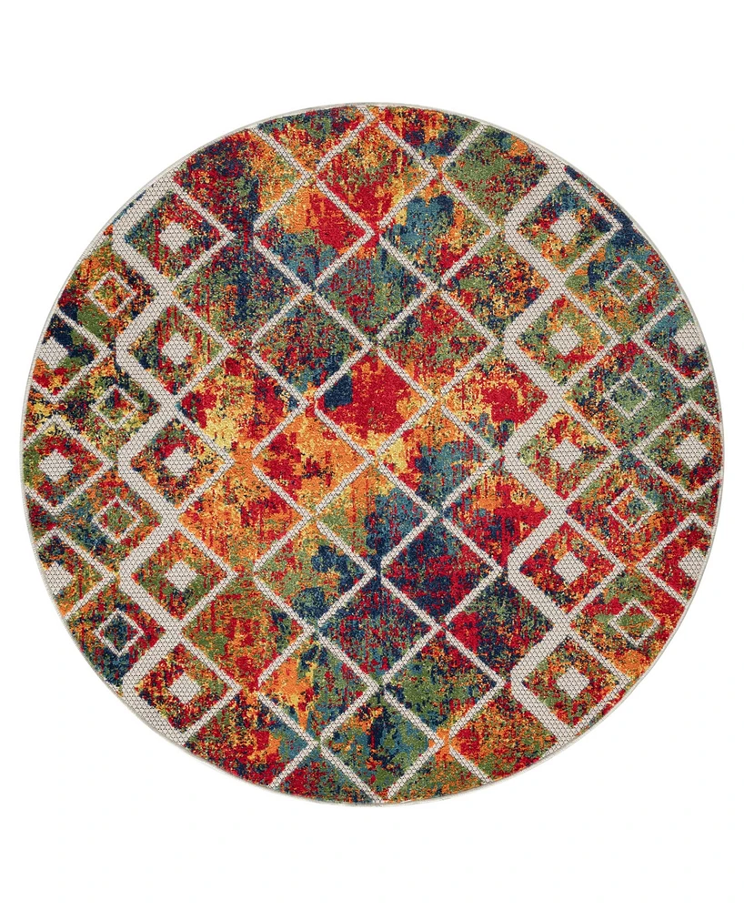 Lr Home Lanai Cop-815 7'6''x7'6'' Round Area Rug