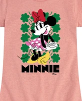 Disney Big Girls Minnie St Patrick's Day Graphic Short Sleeve T-Shirt