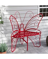 Modern Cast Metal Butterfly Bench: Outdoor Seating for Gardens, Yards, and Patios