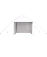 10' x 20' Portable Carport Garage with Roll-up Doors and Ventilated Windows