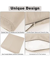 Beige Outdoor Sectional Seat Cushions