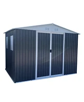 Apex Roof Garden Shed (10'x8') with Lockable Door, Windows, and Aluminum Frame