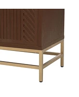 Retro Sideboard with Adjustable Shelves and Metal Accents (Espresso)