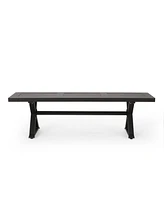 Outdoor Dining Bench, Antique Matte Black