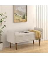 Teddy Velvet Storage Stool with Ample Capacity