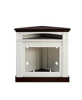 Corner Electric Fireplace with Mantel, Realistic Effects, Remote and Timer