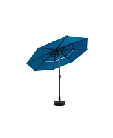 10ft 3-Tier Auto-Tilt Patio Umbrella (Dark Blue)
