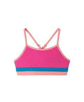 Toddler/Child Girls Ribbed Colorblock Two-Piece Swimsuit