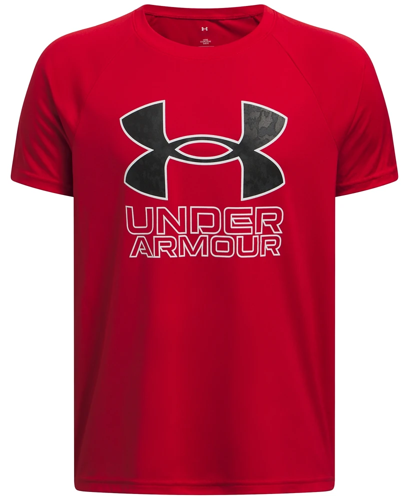 Under Armour Big Boys Tech Hybrid Print Logo Graphic Short-Sleeve T-Shirt