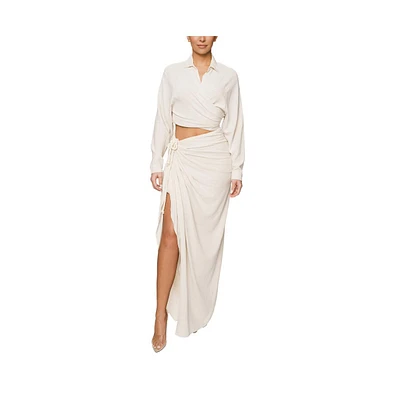 Jluxlabel Women's Noelia Linen Slit Skirt