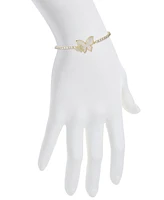 Unwritten Cubiz Zirconia Mother of Pearl Butterfly Bolo Bracelet