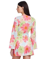 Sanctuary Womens Floral Knot Cover Up Top Paperbag Cover Up Shorts