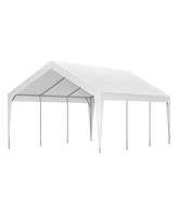 13x20 Heavy Duty Steel Carport Storage Canopy Garage Tent w/ Removable Sidewalls