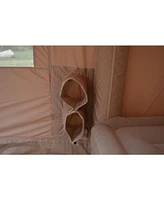 Inflatable Camping Tent with Canopy, Hand Pump, Easy Setup, Waterproof, Beige (9.8' x 13')