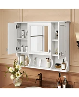 35" Wall Mount Bathroom Medicine Cabinet with Mirror and Shelves