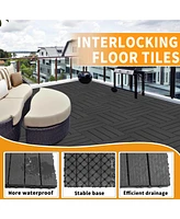Interlocking Deck Tiles, 11.8"x11.8" (44-Pack), Outdoor Flooring for Patio, Poolside, Backyard