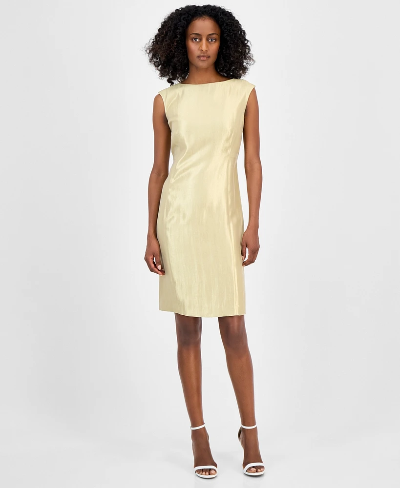 Anne Klein Women's Boat-Neck Sleeveless Sheath Dress