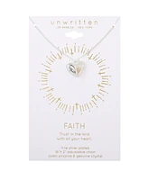 Unwritten Cubic Zirconia Crystal Faith Heart Pendant Necklace