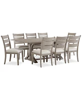 Sadie 9-Pc. Rectangular Dining Set (Table & 8 Ladder Back Chairs), Created for Macy's
