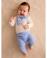 Purebaby Baby Boy Bodysuit, Leggings and Bib 3 Piece Gift Set
