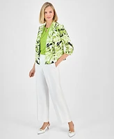 Kasper Women's Tropical-Print Linen-Blend Jacket
