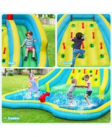 Double-Sided Inflatable Water Slide Park with Climbing Wall Outdoor Playset