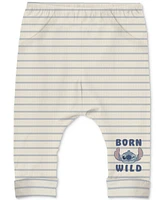 Disney Baby Boys 3-Pc. Stitch Stripe Bodysuit, Pants & Hat Set