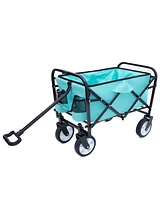 Multi-Use Foldable Wagon Cart with Liner Bags, Blue