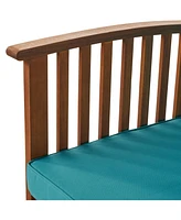 Outdoor Acacia Wood Sofa Set with Water Resistant Cushions, 8-Pcs Set