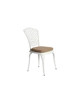 Cast Aluminum 3-Piece Bistro Set: 2 Chairs & Table w/ Cushions