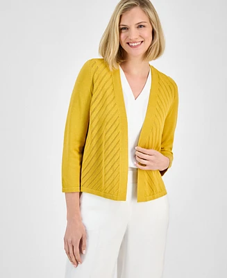 Kasper Women's Diagonal-Stitch Cardigan, Regular & Petite