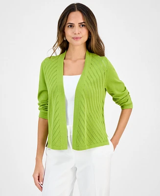 Kasper Women's Diagonal-Stitch Cardigan, Regular & Petite