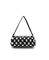 Like Dreams Jordan Checkered Faux Fur Small Shoulder Bag