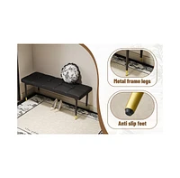 Multifunctional Black Shoe Bench, 47"x16