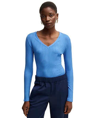 Boss by Hugo Women's Long-Sleeved V-Neck Top
