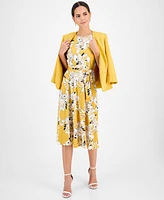 Kasper Women's Floral-Print Sleeveless Fit & Flare Dress