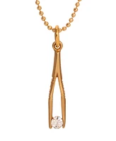 2028 Crystal Small Tweezer Pendant Necklace